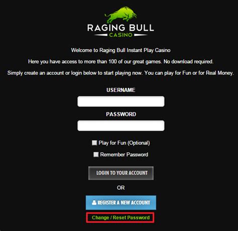  raging bull casino login official website